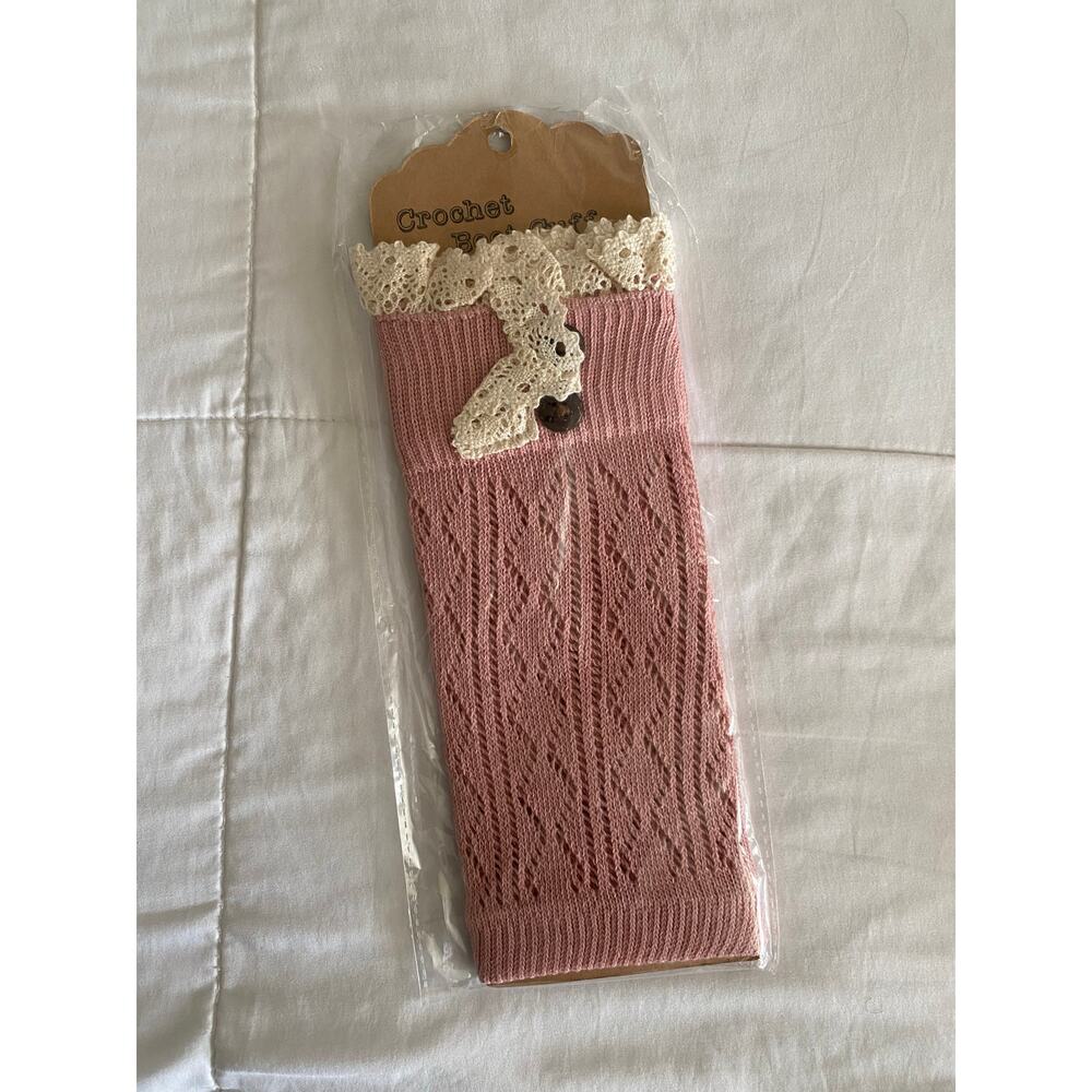 Pink Lace Crocheted Boot Cuffs NEW
